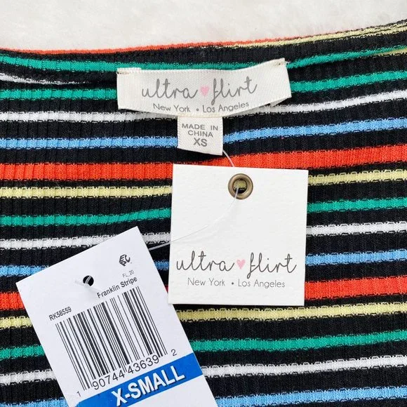 Ultra Flirt Womens Bodycon Dress Franklin Stripe, Knee Length, XS - Picture 7 of 12